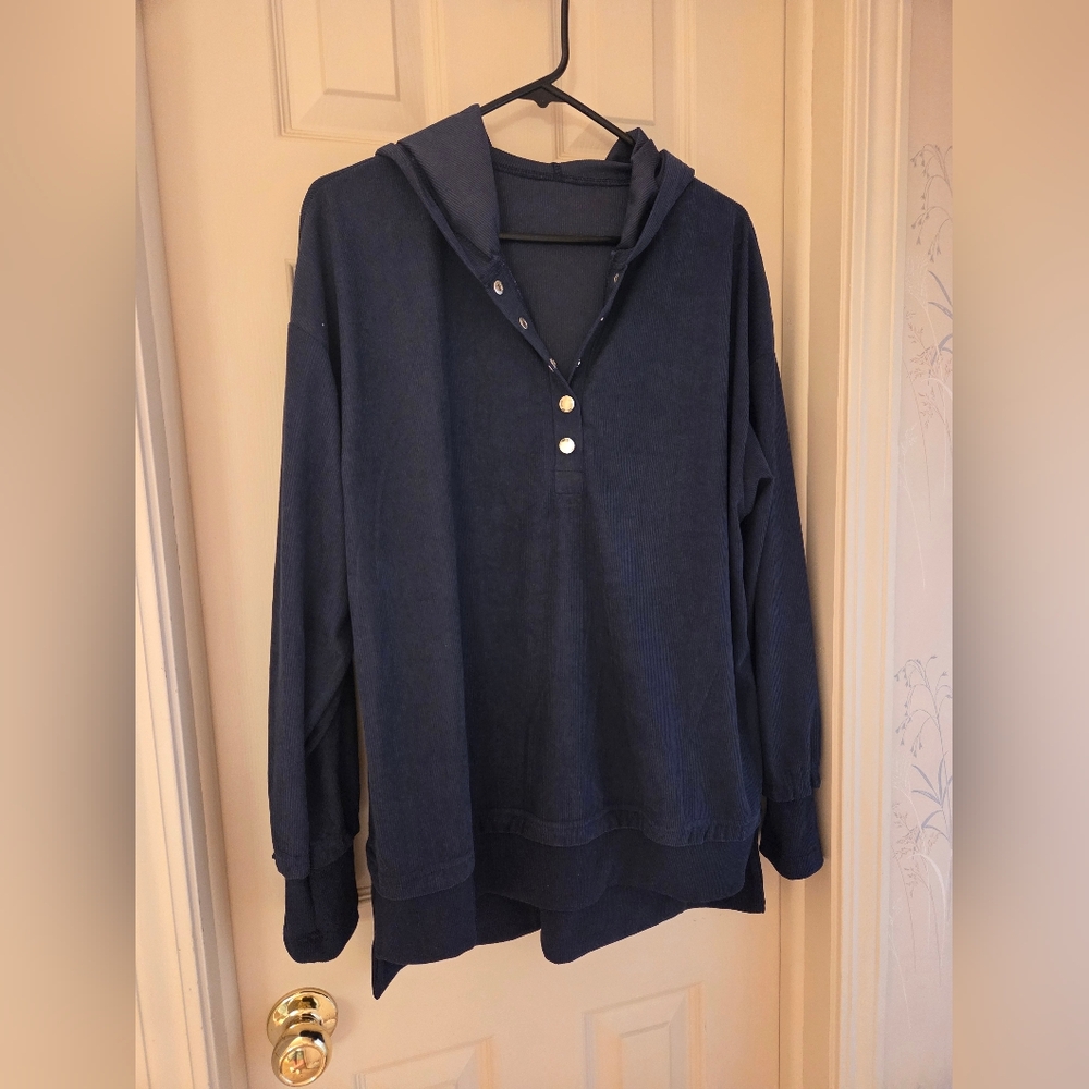 Women's Navy Button Down Shirt